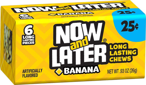 Now & Later Original Banana Taffy Chews Candy 24-Pack Wholesale