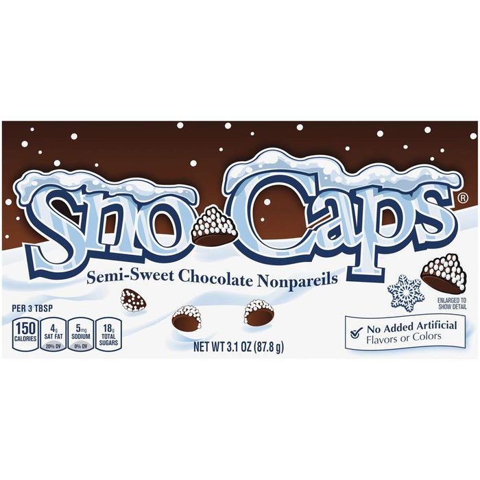Sno Caps Chocolate Theater Candy 3.1oz Wholesale Box
