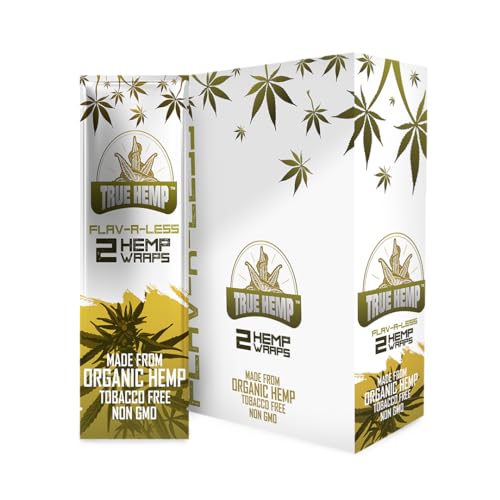 True Hemp All-Natural Non-GMO Hemp Wraps 2-Count 25-Pack Wholesale Display
