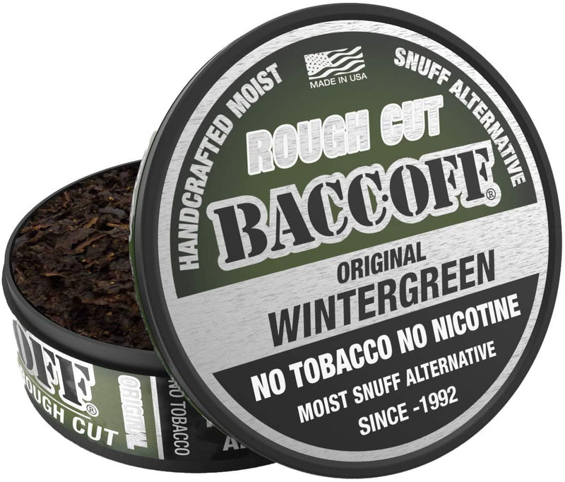 BaccOff, Extra Wintergreen Fine Cut, Premium Tobacco Free, Nicotine Free Snuff Alternative