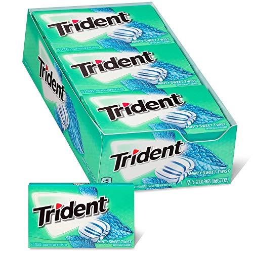 Trident Minty Sweet Twist Flavor Sugar Free Gum, 12 Packs of 14 Pieces
