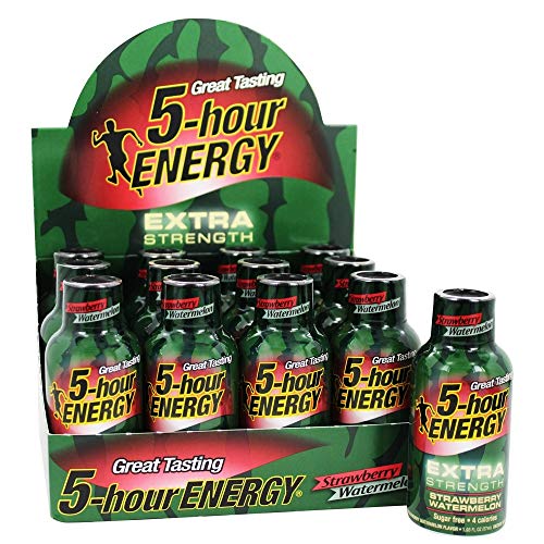 5-hour ENERGY Shot, Extra Strength, Strawberry Watermelon, 1.93 Ounce, 12 Pack