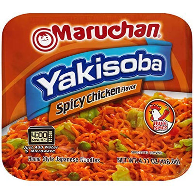 Maruchan Yakisoba Spicy Chicken Flavor Japanese Noodles, 4.11 oz Tray