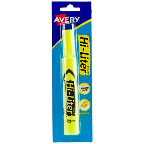 Avery Hi-Liter Desk-Style Highlighter Smear Safe Ink Chisel Tip Yellow (1-Count)