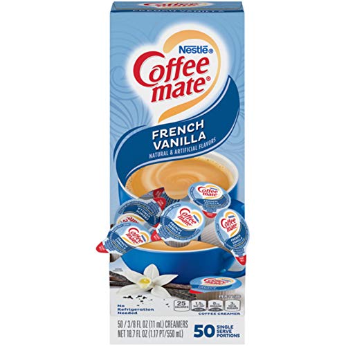 Nestle Coffee Mate Creamer French Vanilla Liquid Creamer Singles Box of 50