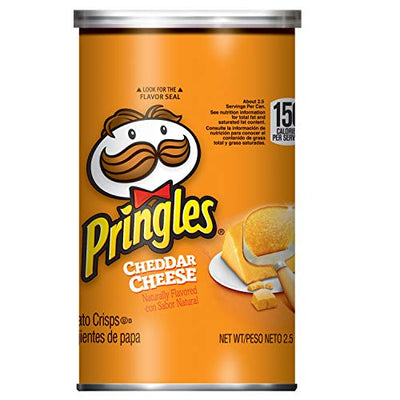 Pringles Potato Crisps Chips Cheddar Cheese, 2.5 Ounce Can