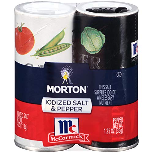 Morton Iodized Salt and McCormick Pepper Shaker Set, 5.25 Ounce
