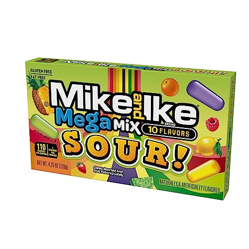 Mike and Ike Mega Mix Sour Candy 4.25-Ounce Theater Box 12-Pack Wholesale