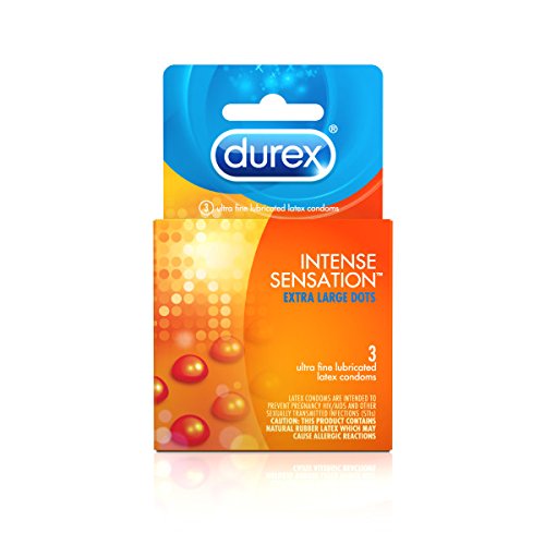 Durex Intense Sensation Dotted Condom, 3 ct, Ultra Fine & Lubricated