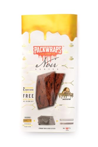 PackWraps Natural 3-in-1 Herbal Rolling Papers Hemp Wraps Kit with Tips & Packing Tube 2 Count White Truffle Limited Edition (Pack of 10)