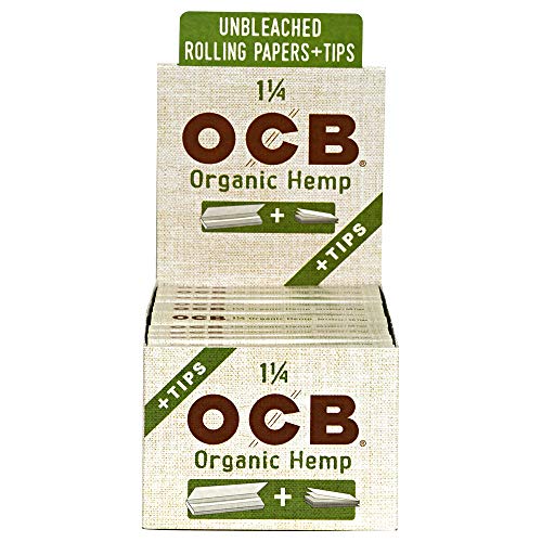 OCB Organic Hemp Papers & Tips - 1 1/4" 24 Count Display