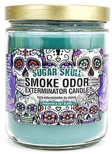 Smoke Odor Exterminator 13 oz Jar Candle Sugar Skull