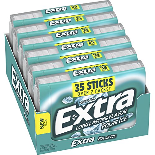 EXTRA Polar Ice Sugarfree Gum 35 Count Pack of 6