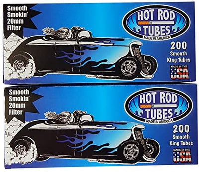 Hot Rod Tube Cigarette Tubes 20mm Filter 200 Count Per Box Smooth King Size
