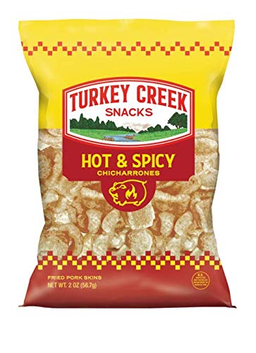 Turkey Creek Fried Pork Skins Rinds Chicharrones Hot Flavor 2.0 oz