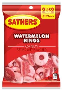 Sathers Watermelon Rings, 3.75 oz (12 count)