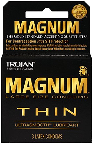 Trojan Magnum Thin Lubricated Condoms, 3 Count