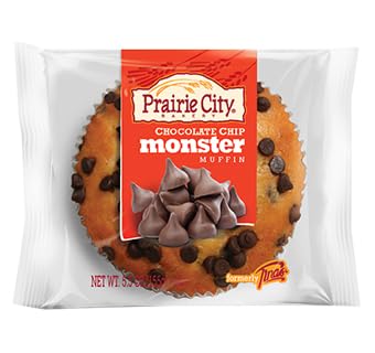Prairie City Bakery Down Home Individually Wrapped Monster Muffins 6 Ounce (Chocolate Chip)