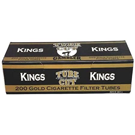 Gambler Gold King Size Tube Cut Cigarette Tubes 200 Count Per Box (Pack of 5)
