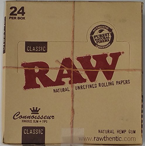 Raw King Size Connoisseur & Tips Natural Hemp 24pc