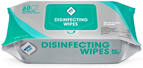 WipesPlus Disinfecting Wipes - Industrial Strength Sanitizing Wipes - Pack of 80 Disinfectant Wipes - Made in the USA