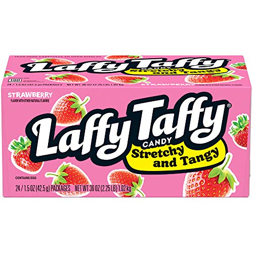 Laffy Taffy Stretchy & Tangy Strawberry, 1.5 Ounce, Pack of 24