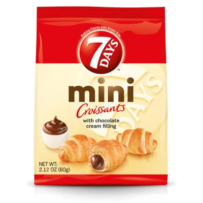 7Days Mini Croissant Pouches, Chocolate Filling, Non-GMO Breakfast Pastries (2.12oz, Pack of 5)