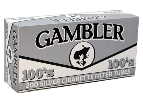Gambler Silver 100mm Roll-Your-Own Cigarette Tubes - 200 Tubes Per Box (Pack of 5)