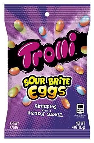 Trolli Sour Brite Eggs Gummy Candy, 4 Ounce Bag,