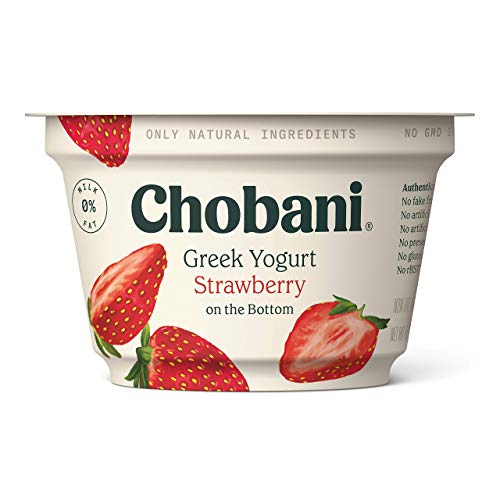 Chobani Non-Fat Greek Yogurt, Strawberry on the Bottom 5.3oz