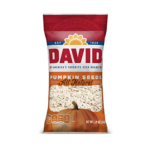 DAVID Roasted and Salted Pumpkin Seeds, 2.25 oz