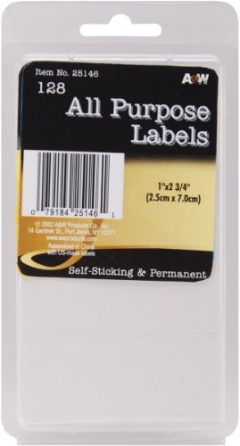 A & W Office Supplies Dreamfarm All Purpose Labels White 1-1/2"x2-3/4"