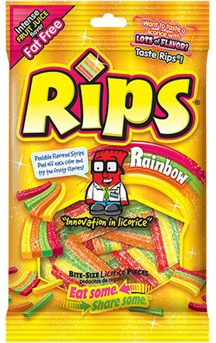 Rips Rainbow Bite Size Sugar Candy, 4 Ounce