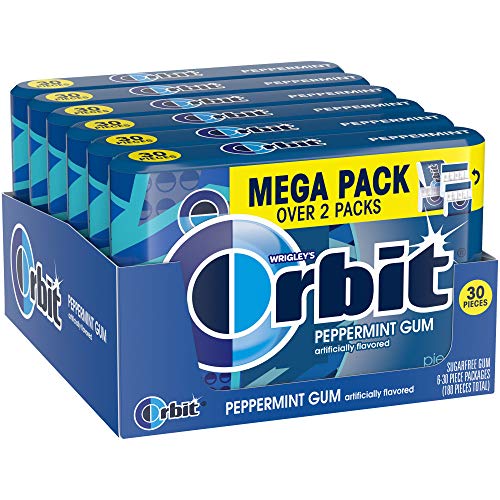 Orbit Mega Peppermint Sugar-Free Chewing Gum 30-Piece 6-Count Wholesale Display