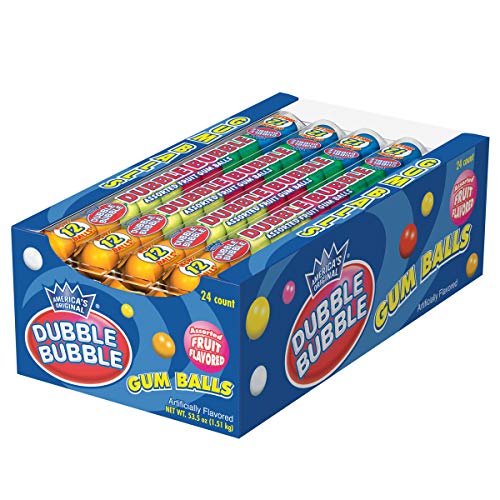 Dubble Bubble Gumballs 12-Gumball Tubes in Assorted Fruit Flavors (24-Pack)