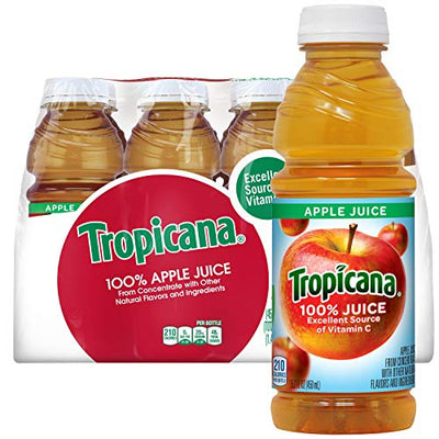 Tropicana 100% Apple Juice, 15.2 fl oz Bottles, (Pack of 12)
