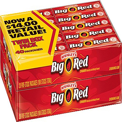 Wrigleys Big Red chewing gum, Cinnamon, 5 sticks per pack 40ct
