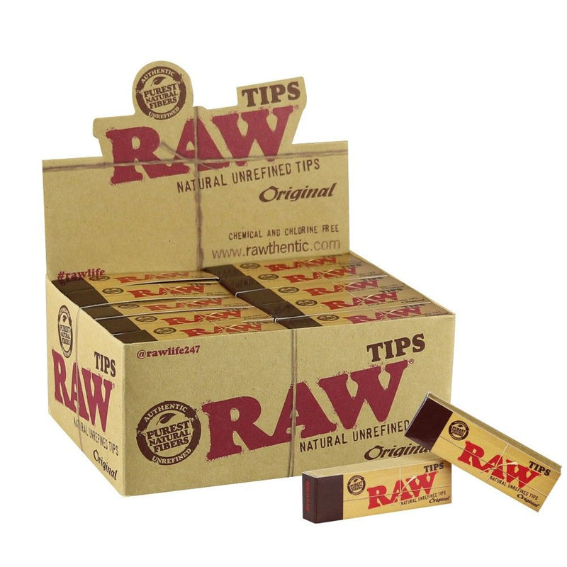 RAW Original Natural Paper Filter Tips (50/Tips, 50/Box)