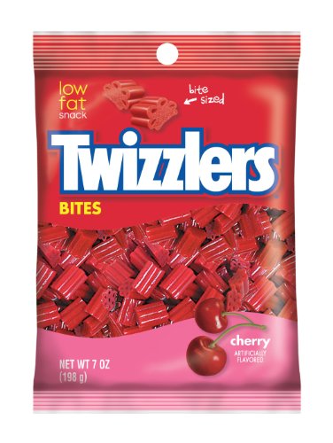 TWIZZLERS Bites, Cherry Flavored Licorice Candy, 7 Ounce