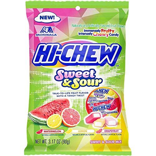Hi Chew Sweet and Sour Mix Chewy Candy - Display, 3.17 Ounce