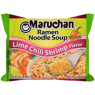 Maruchan Ramen Noodles, Lime Chili Shrimp, 3 Ounce