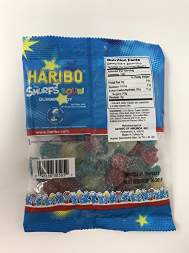 Haribo of America Sour Smurfs Candy, 4 Ounce