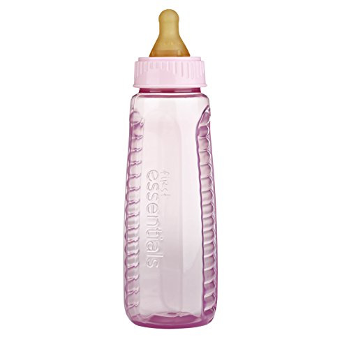 Gerber First Essentials Fashion Tint Plastic Nurser Latex Nipple, 9-Ounce Bottle