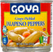Goya Foods Green Pickled Jalapeno Peppers Whole 11-Ounce 12-Pack Wholesale Display