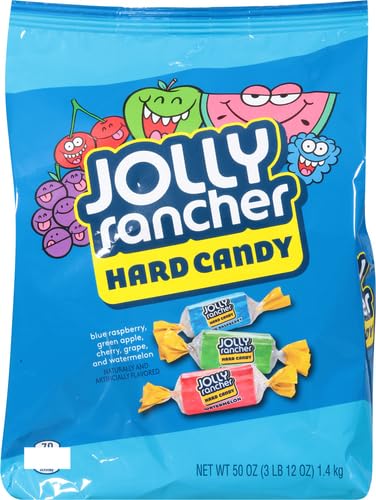 JOLLY RANCHER Hard Candy Assortment Stand Up Bag (Blue Raspberry, Green Apple, Cherry, Grape and Watermelon Flavors), 50 oz