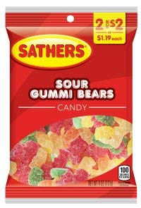 Sathers Sour Gummi Bears 4 oz (12 count)