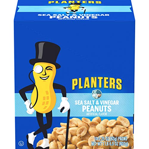 Planters Sea Salt and Vinegar Peanuts (2.25 oz Packets, Pack of 10)