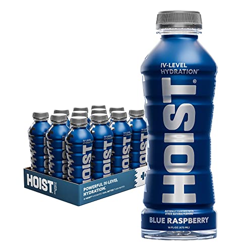 HOIST Premium Hydration Electrolyte Drink, Powerful IV-Level Hydration, Blue Raspberry, 16 Fl Oz (Pack of 12)