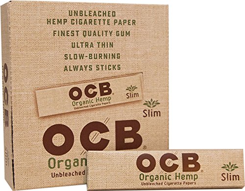 OCB Organic Hemp Rolling Papers Slilm Size - Full Box (24 Books)