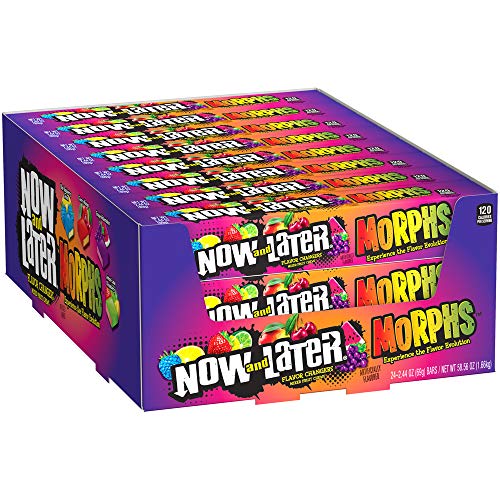 Now & Later Morphs Mixed Fruit Chewy Candies 2.44 oz 24-Pack Wholesale Box